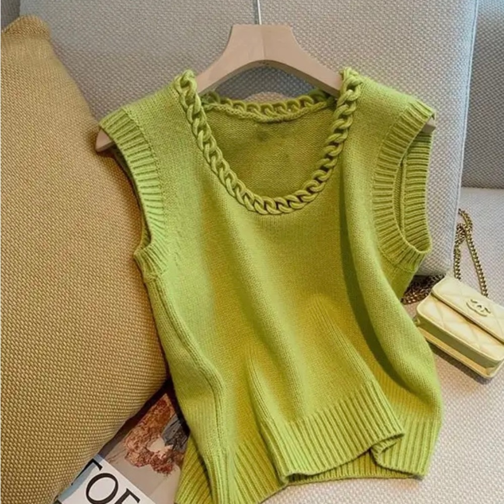 Chic Knitted Sweater Vest Women Sleeveless